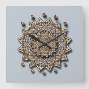 Southwest Pottery Art Mandala wandklok Vierkante Klok