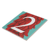 Southwest Red Chili Pepper House #2 Two Turquoise Tegeltje (Zijkant)