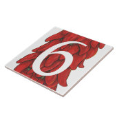 Southwest Red Chili Pepper House Nummer 6 Tegeltje (Zijkant)