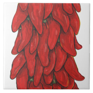 Southwest Red Chili Pepper Ristra Middle Tile No.  Tegeltje