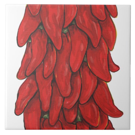 Southwest Red Chili Pepper Ristra Middle Tile No. Tegeltje (Voorkant)
