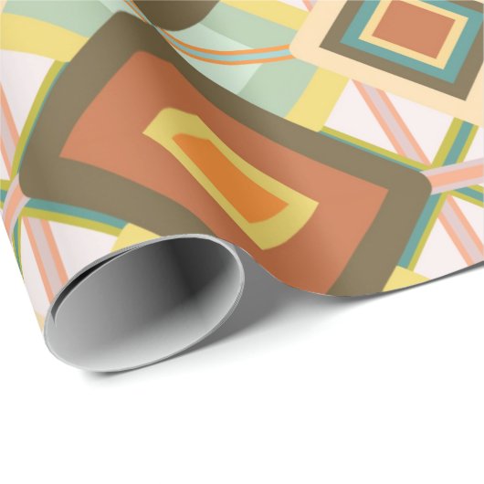 Southwest Retro Pop Art Diamonds Patroon Cadeaupapier (Rol Hoek)