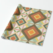 Southwest Retro Pop Art Diamonds Patroon Cadeaupapier (Uitgerold)