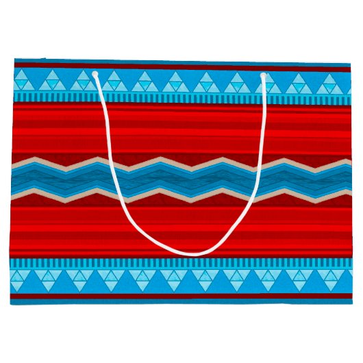 Southwest River Canyon Geometric Red Turquoise Groot Cadeauzakje (Achterkant)