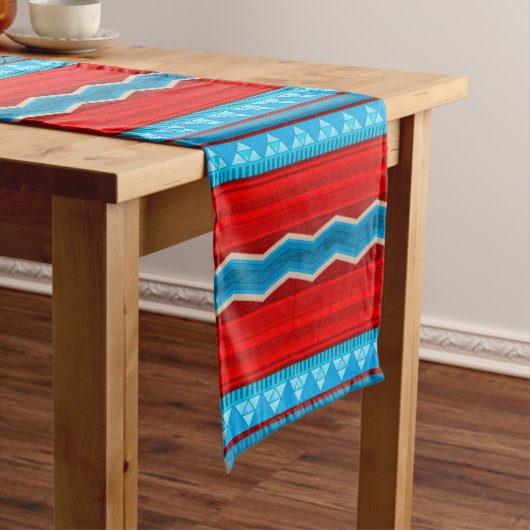 Southwest River Canyon Geometric Red Turquoise Medium Tafelloper (Voorbeeld)