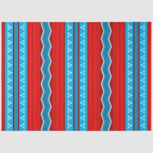 Southwest River Canyon Geometric Red Turquoise Tissuepapier (Voorkant)