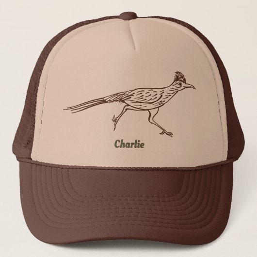Southwest Roadrunner Bird Drawing Personalized Trucker Pet (Voorkant)