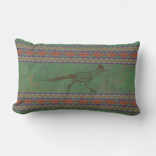 Southwest Roadrunner Sagebrush Green Lumbar Pillow Kussen