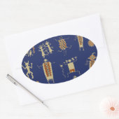 Southwest Rock Art Shaman Ovale Sticker (Envelop)