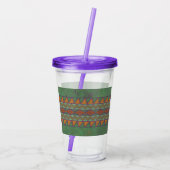 Southwest Sagebrush Green Geometric Design Acryl Drinkbeker (Achterkant)