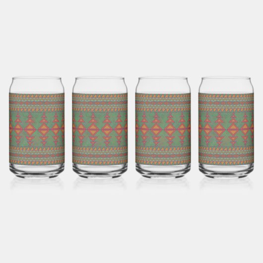 Southwest Sagebrush Green Geometric Design Blikvorm Glas (Rechts)