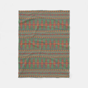 Southwest Sagebrush Green Geometric Design Fleece Deken