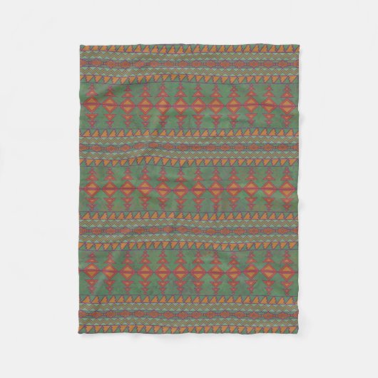 Southwest Sagebrush Green Geometric Design Fleece Deken (Voorkant)
