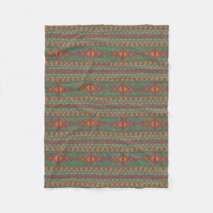 Southwest Sagebrush Green Geometric Design Fleece Deken