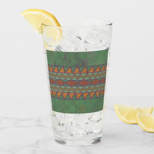 Southwest Sagebrush Green Geometric Design Glas (Voorkant ijs)