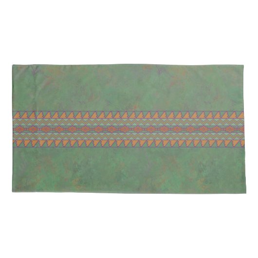 Southwest Sagebrush Green Geometric Design Kussensloop (Achterkant-Links)