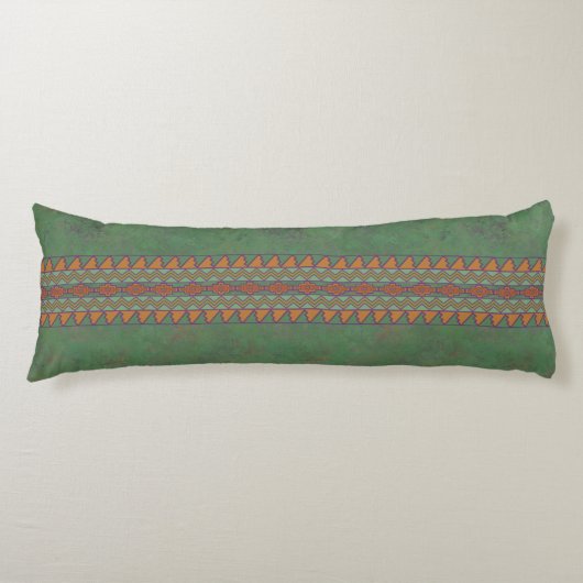 Southwest Sagebrush Green Geometric Design Lichaamskussen (Voorkant)