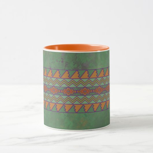 Southwest Sagebrush Green Geometric Design Mok (Midden)