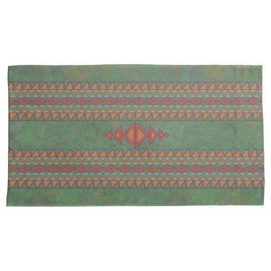 Southwest Sagebrush Green Geometric Design Pillow Kussensloop (Voorkant-Rechts)