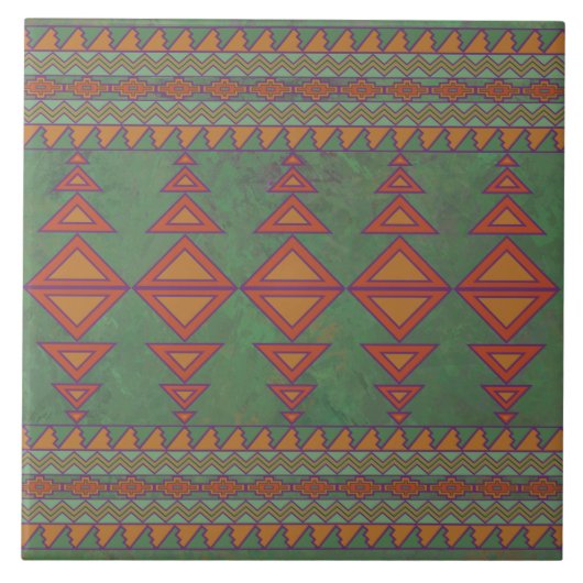 Southwest Sagebrush Green Geometric Design Tegeltje (Voorkant)