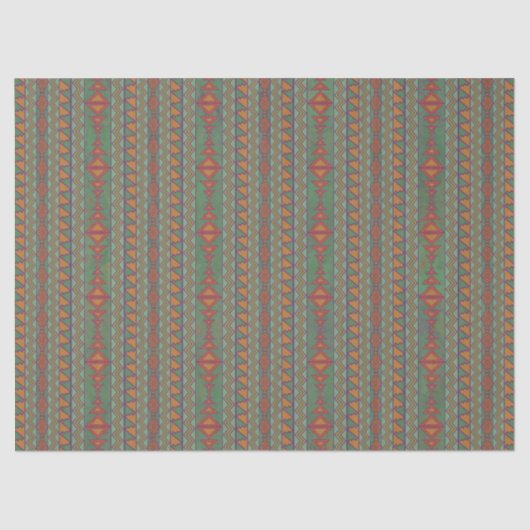 Southwest Sagebrush Green Geometric Design Tissue Tissuepapier (Voorkant)