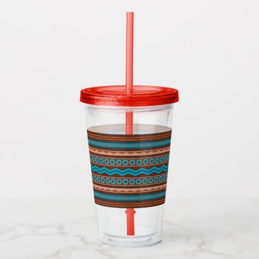 Southwest Style Geometric Cameron Gorge Design Acryl Drinkbeker (Voorkant)