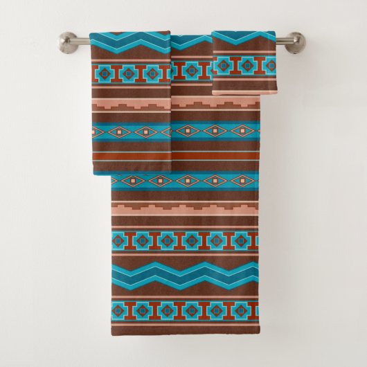 Southwest Style Geometric Cameron Gorge Design Bad Handdoek (Insitu)