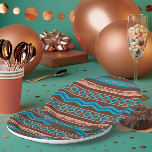 Southwest Style Geometric Cameron Gorge Design Papieren Bordje (Multi)