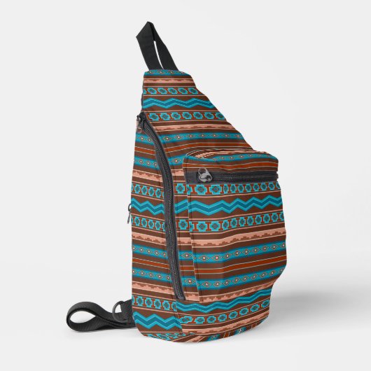 Southwest Style Geometric Cameron Gorge Design Sling Bag (Linkerhoek)