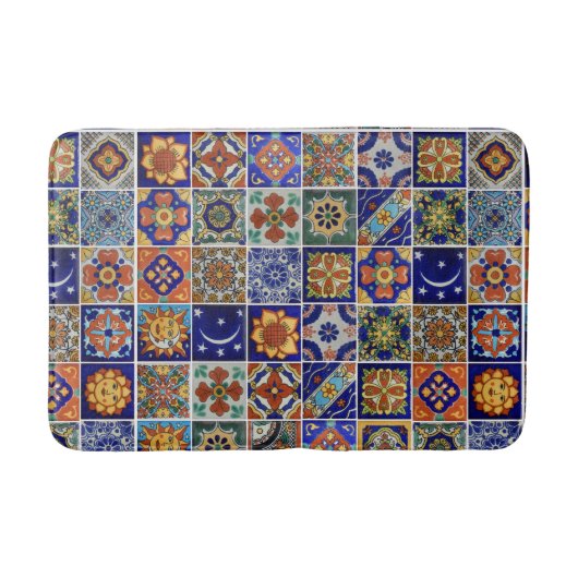 Southwest Style Talavera Tile Afbeelding Bath Mat (Voorkant)