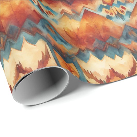 Southwest Style Waterverf Kleurrijke Verjaardag Ro Cadeaupapier (Rol Hoek)