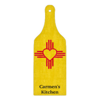 Southwest Style Zia Heart New Mexico Gold & Red Snijplank