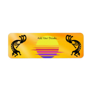 Southwest Sun Kokopelli-adreslabel Etiket
