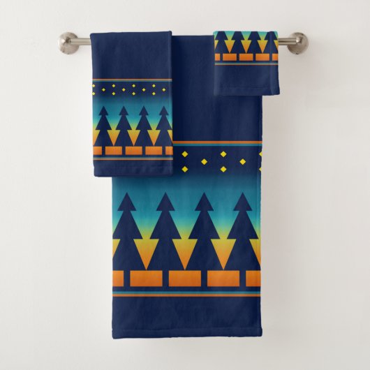 Southwest Sunset Pines Blue Bad Handdoek (Insitu)