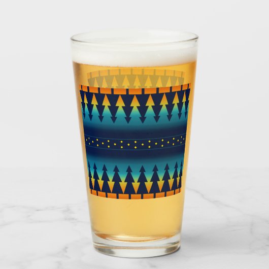 Southwest Sunset Pines Pattern Glas (Voorkant gevuld)