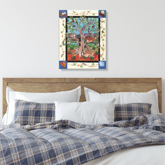 "Southwest Tree"-canvas met vier seizoenen Canvas Afdruk (Insitu (Slaapkamer))