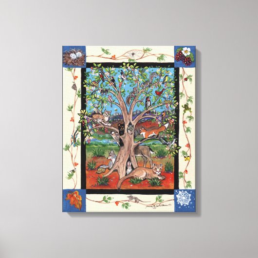 "Southwest Tree of Life" Toile de quatre saisons I (Recto)