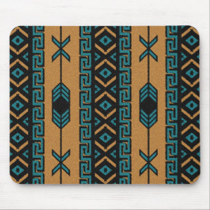 Southwest Turquoise Aztec Pattern Muismat