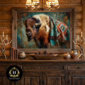 Southwest Turquoise Bison Portrait Tissuepapier
