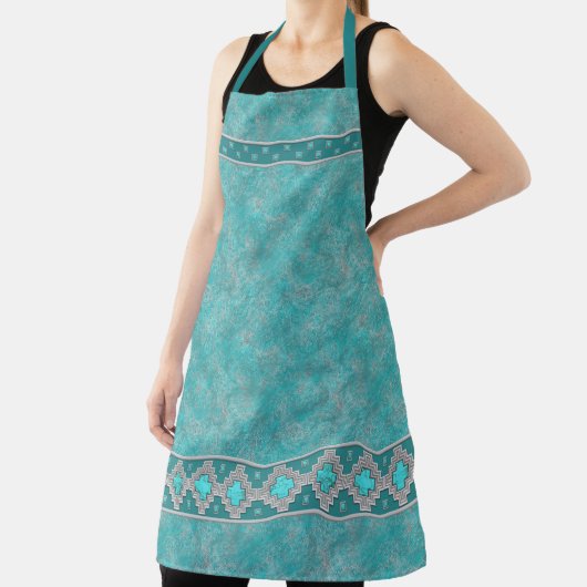 Southwest Turquoise Geometric Pattern Schort (Insitu)