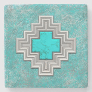 Southwest Turquoise Stenen Onderzetter