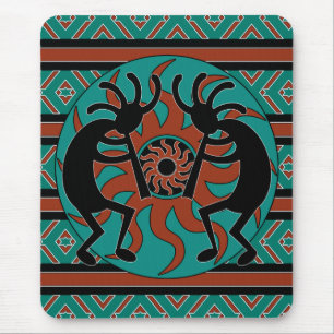 Southwest Turquoise Tribal Sun Kokopelli Muismat