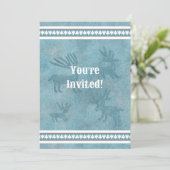 Southwest Winter Deer Blue Flat Holiday Invitation (Debout devant)