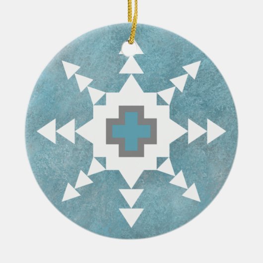 Southwest Winter Snowflake Keramisch Ornament (Voorkant)