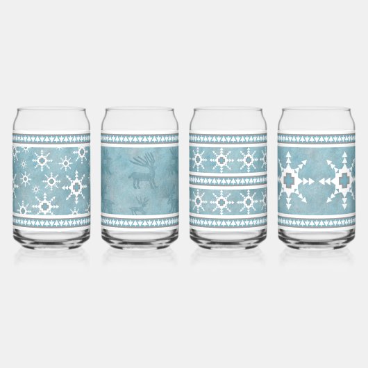 Southwest Winter Snowflakes & Deer Assorti Set (Dos)