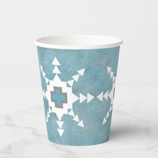 Southwest Winter Snowflakes Papieren Bekers (Voorkant)