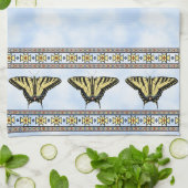 Southwest Yellow Swallowtail Butterfly Blue Sky Theedoek (Gevouwen)