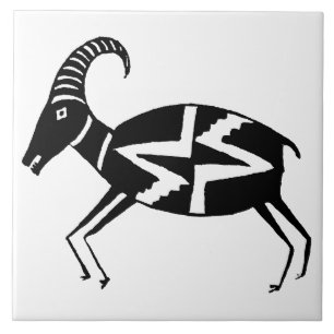 Southwestern Art Ancient Mimbres Pottery Sheep Tegeltje