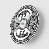 Southwestern Art Wolves Ancient Mimbres Pottery Ronde Klok (Hoek)