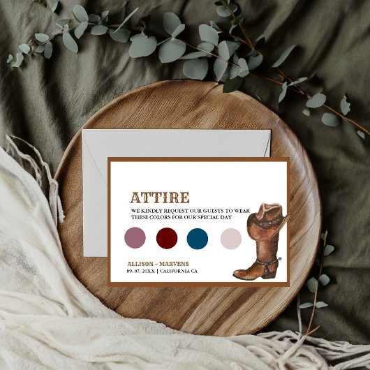 Southwestern Cowboy Thème mariage Détails Carte